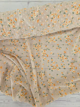 Tan Petite Sunflower Floral Swiss Dot Chiffon {by the half yard}