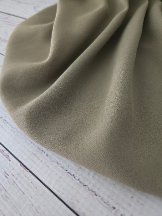 Solid Khaki Green Triple Georgette {by the half yard}