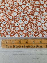 Rust & White Ditzy Floral Opaque Air Flow 100% Polyester {by the half yard}