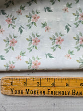White & Pink Floral Opaque Swiss Dot 100% Polyester {by the half yard}