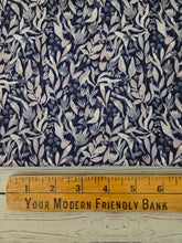 Navy, Taupe and Dusty Blue Botanical Print {by the half yard}
