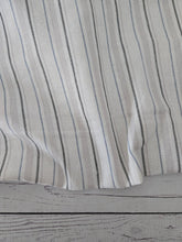 White, Gray & Blue Stripes Linen Cotton Blend {by the half yard}