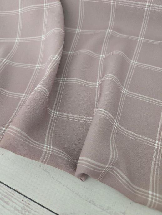 Exclusive Design- Tan & White Window Pane Plaid {by the half yard}