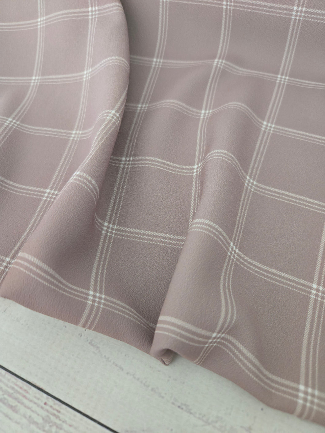 Exclusive Design- Tan & White Window Pane Plaid {by the half yard}
