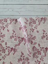 Rose Pink Vines Distressed Poly Slub {by the half yard}