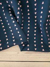 Dark Teal & Pink Triangle Stripe Print {by the half yard}