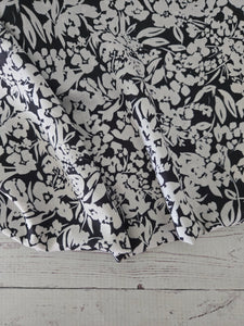 Black & Ivory Floral Opaque Petite Swiss Dot 100% Polyester {by the half yard}