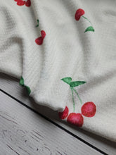 Exclusive Design- Watercolor Cherry Print Textured Knit {by the half yard}