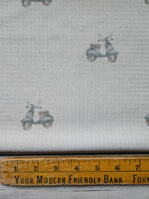 Vintage Scooter Print Textured Knit {by the half yard}