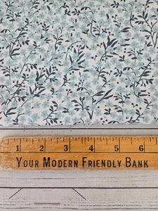Petite Blue Vintage Floral Poly Slub {by the half yard}