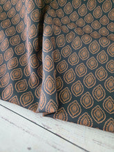 Dark Teal & Gold Medallion Pinstripe Poly {by the half yard}