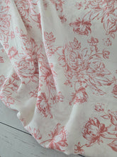 Ivory & Rosewood Floral Silky Polyester {by the half yard}