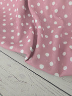 Rose Polka Dots Opaque Petite Swiss Dot 100% Polyester {by the half yard}