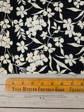 Black & Cream Floral Opaque Air Flow 100% Polyester {by the half yard}