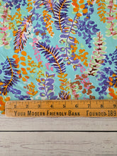 Aqua & Bright Vines Rayon Challis {by the half yard}