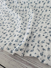 Exclusive Design- White & Blue Petite Floral Opaque Petite Swiss Dot 100% Polyester {by the half yard}