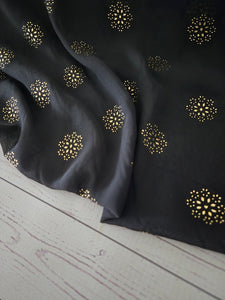 Black & Gold Embossed Chiffon {by the half yard}