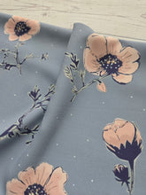 Dusty Blue & Blush Floral Print {by the half yard}