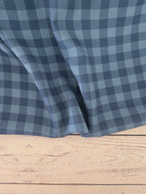 Shades of Teal Gingham Linen Look Poly {by the half yard}
