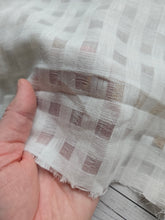 White Gingham Gauze Cotton/Rayon Linen Blend {by the half yard}