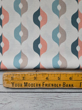 Coral & Dusty Blue Geometric Print {by the half yard}
