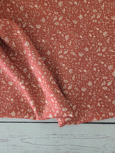 Pumpkin Petite Floral Poly Slub {by the half yard}