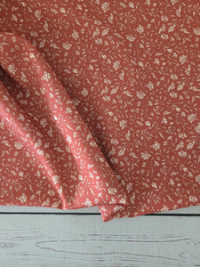 Pumpkin Petite Floral Poly Slub {by the half yard}