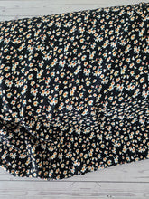 Black Petite Floral Opaque Air Flow 100% Polyester {by the half yard}