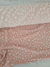 Dusty Pink & White Brush Stroke Print Silky Polyester {by the half yard}