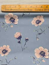 Dusty Blue & Blush Floral Print {by the half yard}