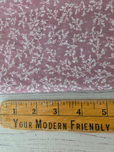 Rose Pink Petite Branch Print Swiss Dot Knit {by the half yard}