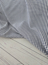 White & Navy Petite Plaid Mixed Polyester Woven {by the half yard}