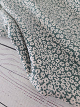Slate Green Ditzy Floral Rayon Crepe {by the half yard}