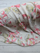 Pink Watercolor & Line Drawn Floral {by the half yard}