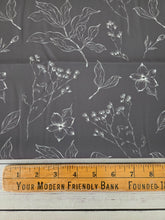 Exclusive Design- Ash Brown & Ivory Outline Botanical Print {by the half yard}