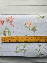 Light Blue Spring Floral Stems Opaque Swiss Dot 100% Polyester {by the half yard}