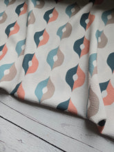 Coral & Dusty Blue Geometric Print {by the half yard}
