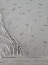 Exclusive Design- Khaki Tint Mushroom Outline Print Double Brushed Poly (DBP) Knit {by the half yard}