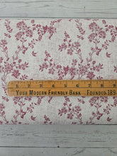 Rose Pink Vines Distressed Poly Slub {by the half yard}