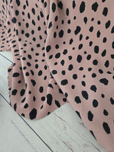 Crepe Pink & Black Spots Silky Polyester {by the half yard}