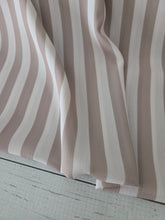 *REMNANT* 3.25 Yds- Exclusive Design- Beige & Cream Stripes Crinkle Georgette
