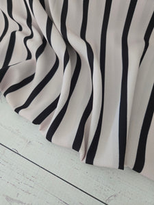 Exclusive Design- Creamy Tan & Black Stripes {by the half yard}