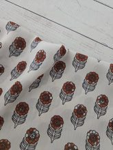 Cream & Rust Block Print Crinkle Georgette {by the half yard}