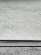 White Bow Embroidered Cotton {by the half yard}