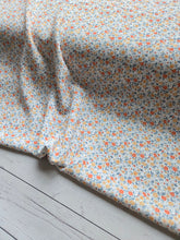 Orange & Yellow Petite Floral Pinstripe Poly {by the half yard}