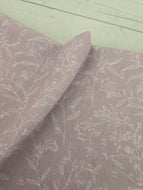 Light Mauve Wispy Outline Floral Opaque Swiss Dot 100% Polyester {by the half yard}