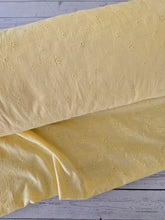 Soft Yellow Eyelet Gauzy Cotton {by the half yard}
