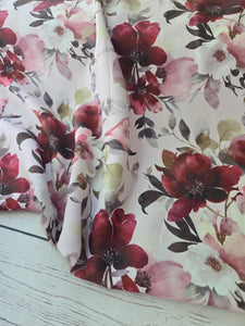 Exclusive Design- Mauve & Burgundy Floral {by the half yard}