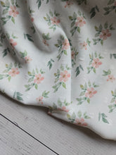 White & Pink Floral Opaque Swiss Dot 100% Polyester {by the half yard}