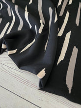 Black Brush Stroke Bubble Crepe {by the half yard}